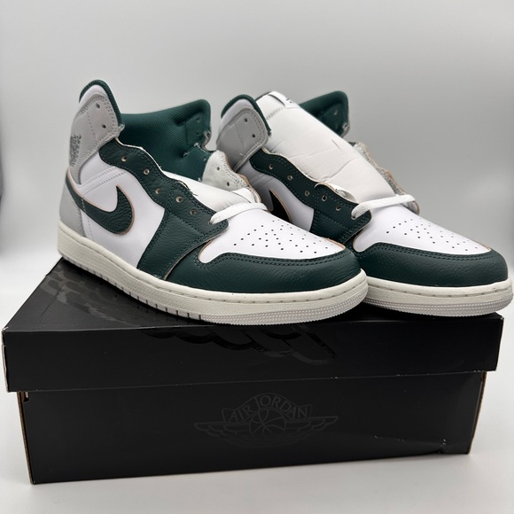 Jordan Other - Nike Air Jordan 1 Mid SE Shoes White Oxidized Green Sail FQ7720-103 Men's NEW